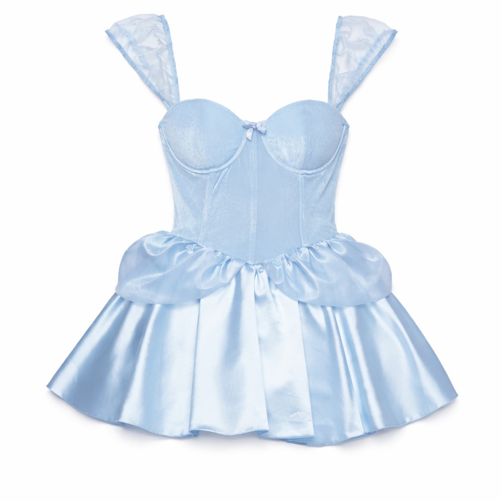 Dolls Kill Light Blue Satin Mini Dress (S) Cinderella style
